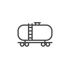 Railroad tank line icon. linear style sign for mobile concept and web design. Oil tank with ladder outline vector icon. Symbol, logo illustration. Vector graphics