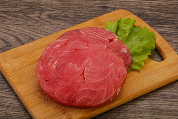 Raw tuna steak for grill