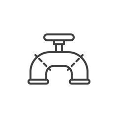 Pipe with valve line icon. linear style sign for mobile concept and web design. Gas pipe outline vector icon. Symbol, logo illustration. Vector graphics