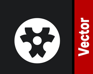 White Biohazard symbol icon isolated on black background. Vector.