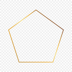Gold glowing pentagon shape frame
