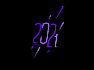 Abstract Happy New Year 2021 Text Typography Design Patter, Vector illustration.