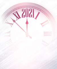 Fototapeta na wymiar Part of clock showing 2021 year.
