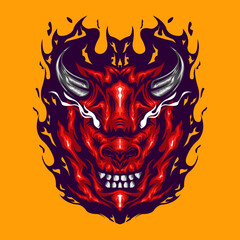 angry dragon head illustration
