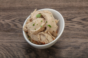 Herring butter spread in the bowl