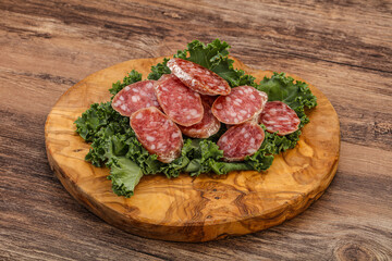 Iberian pork Fuet sausage slices