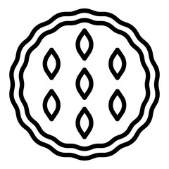 Homemade apple pie icon. Outline homemade apple pie vector icon for web design isolated on white background
