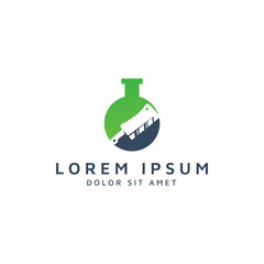 lab and knife negative space logo design