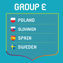 European football championship 2020 / 2021 groups vector