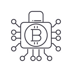 Cryptography icon, linear isolated illustration, thin line vector, web design sign, outline concept symbol with editable stroke on white background.