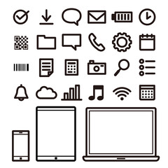 アイコン素材：パソコン・スマホ・タブレットのアイコンセット