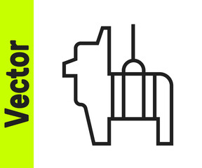 Obraz premium Black line Pinata icon isolated on white background. Mexican traditional birthday toy. Vector.