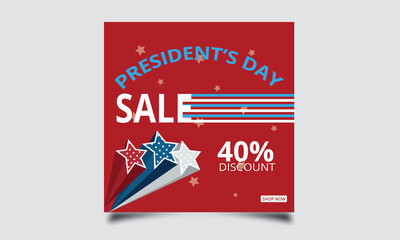 Happy Presidents Day Background Illustration. Poster Design Template.