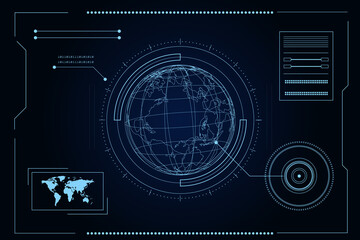 Sci fi futuristic user interface, HUD, Technology abstract background , Vector illustration.	
