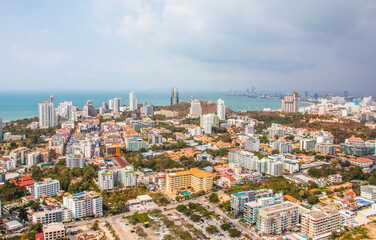 view to the cityscape of Pattaya Thailand Asia