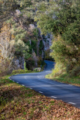 mountain road in autumn
