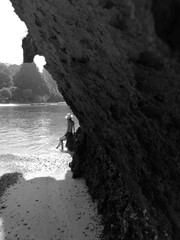 walking on the beach