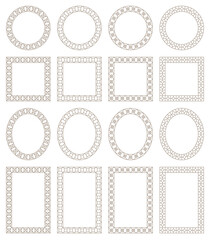 Set of frames with geometric patterns, various shapes