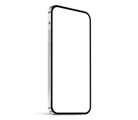 Smartphone blank screen with frameless design standing on the edge with shadow - vector eps 10 format with easy way to replace background	