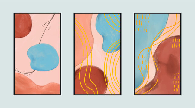 minimalist abstract illustration for wall decoration, postcard or brochure design. EPS10.