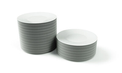 Empty plate isolated on white background 3d render