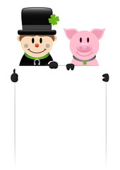 Schornsteinfeger Und Schwein Halten Poster