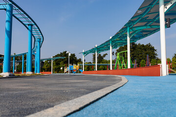 Children's playground Under the blue sky.  A park for youth.