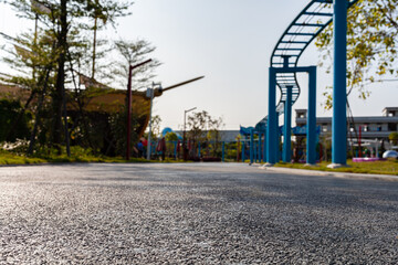 Fototapeta na wymiar Children's playground Under the blue sky. A park for youth.