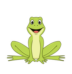 green frog. vector illustration character in cartoon style. isolated on white background
