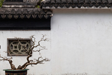 Chinese ancient house, wall in ancient chinese house.