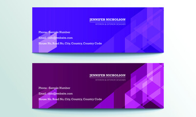 abstract modern block style email signature design vector