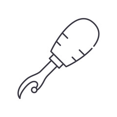 Crochet hook icon, linear isolated illustration, thin line vector, web design sign, outline concept symbol with editable stroke on white background.