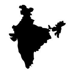Black silhouette of Indian map