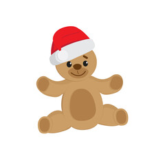  Funny teddy bear with Christmas hat