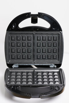 Front View Of Black Clean Waffle Maker