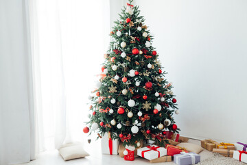 Christmas decor home Christmas tree with gifts for the new year