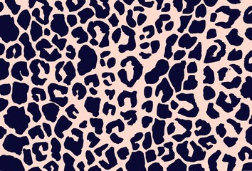 Leopard print, animal skin, abstract pattern, line background. Amazing hand drawn vector illustration. Poster, banner. Black, beige pastel colors
