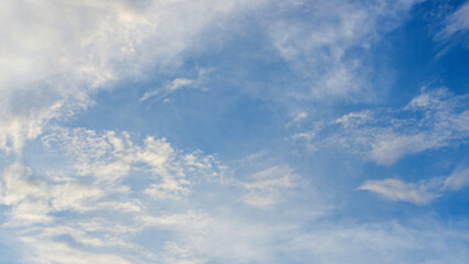 White clouds in blue sky