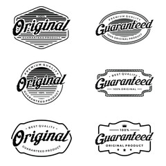 Vintage Guaranteed & Original Badges Label. Sticker and Stamp Template Vector eps 10