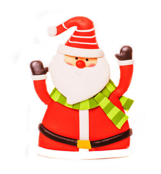 new year celebration, Christmas holiday stuff, tree, toys, decoration with snow isolated, santas red hat