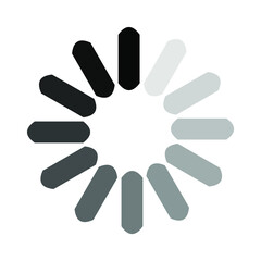 Rectangular dotted scale of small segments of different transparency. Simple gray vector illustration isolated on white background.