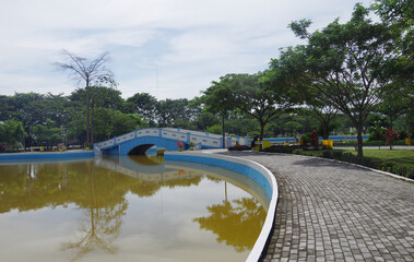 Beautiful view of Kisaran city forest park, North Sumatera, Indonesia