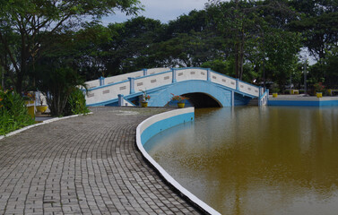 Beautiful view of Kisaran city forest park, North Sumatera, Indonesia