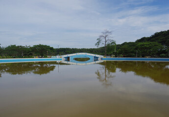 Beautiful view of Kisaran city forest park, North Sumatera, Indonesia