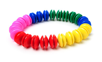 Obraz premium Bright magnets on white background