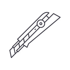 Cutter icon, linear isolated illustration, thin line vector, web design sign, outline concept symbol with editable stroke on white background.