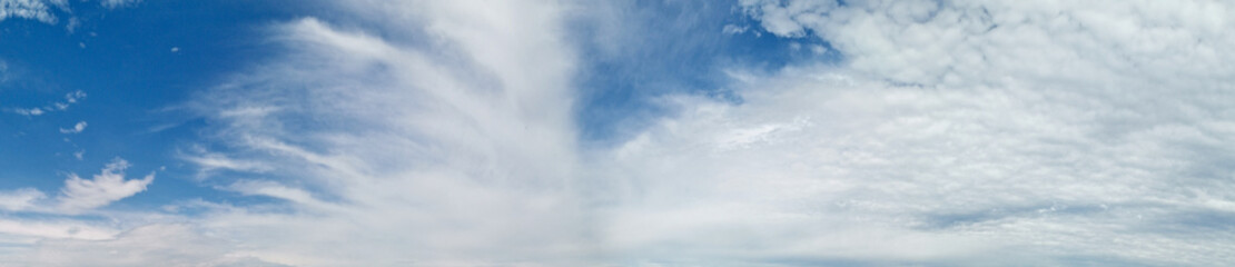Beautiful panoramic view of blue sky with patch of white clouds, Sydney, New South Wales, Australia

