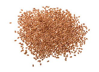 Flax seed on white background.