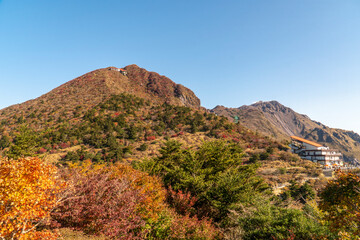 長崎県雲仙市　秋の雲仙野岳から望む風景