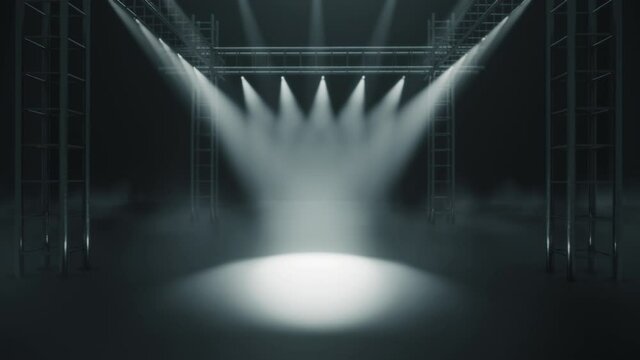 Stage with Lights and Smoke Creative Backround